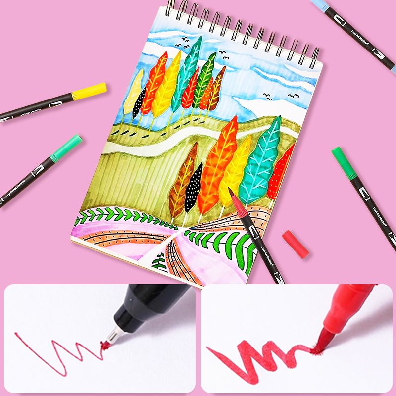 120 Colors Washable Dual-tip Painting Pens