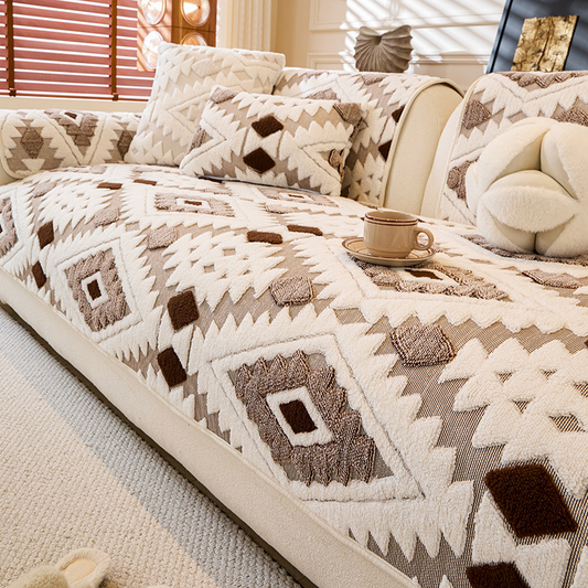 ✨🎅Last-Minute Christmas Offers 🎄⏰Modern Geometric Plush Sofa Cover