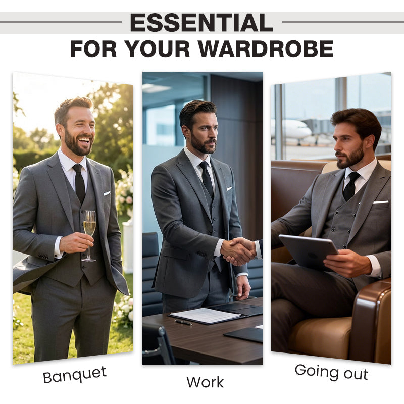 📢📢60%  OFF !! ⏰Men's Slim-Fit 3-Piece Suit Set🕴️
