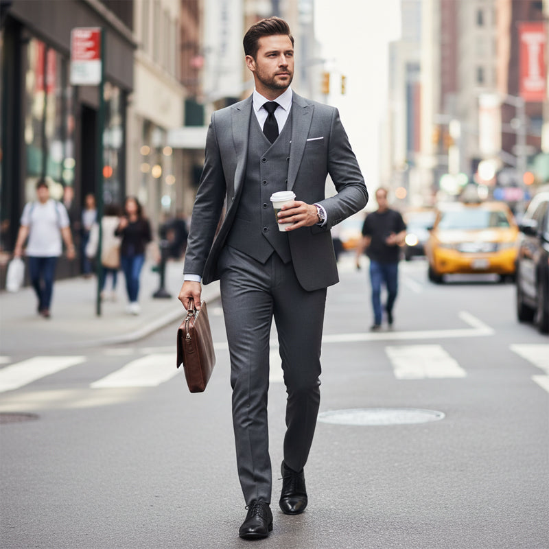 📢📢60%  OFF !! ⏰Men's Slim-Fit 3-Piece Suit Set🕴️