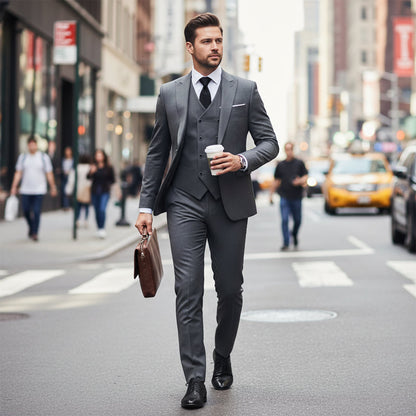 📢📢60%  OFF !! ⏰Men's Slim-Fit 3-Piece Suit Set🕴️