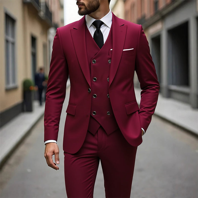 📢📢60%  OFF !! ⏰Men's Slim-Fit 3-Piece Suit Set🕴️