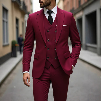 📢📢60%  OFF !! ⏰Men's Slim-Fit 3-Piece Suit Set🕴️