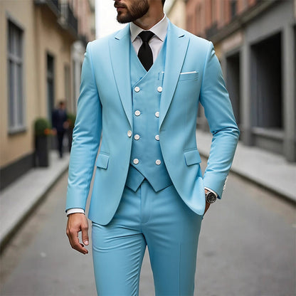 📢📢60%  OFF !! ⏰Men's Slim-Fit 3-Piece Suit Set🕴️
