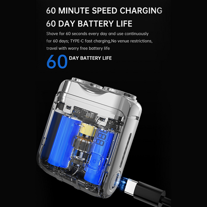 ⚡🪒 50% OFF! Portable Electric Shaver – AI Beard Sensor, Magnetic Head, 60min Battery & LED Display