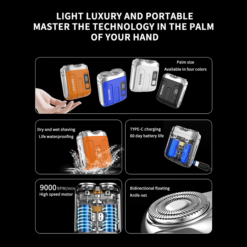 ⚡🪒 50% OFF! Portable Electric Shaver – AI Beard Sensor, Magnetic Head, 60min Battery & LED Display