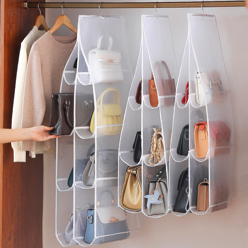 Hanging Handbag Dust-Proof Organizer with 6/8 Large Pockets