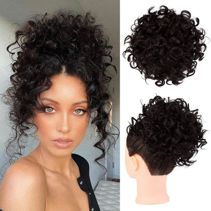 🔥Hot Sale 14.99🔥Elastic Drawstring Loose Short Curly Bun（50% OFF）