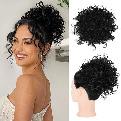 🔥Hot Sale 14.99🔥Elastic Drawstring Loose Short Curly Bun（50% OFF）