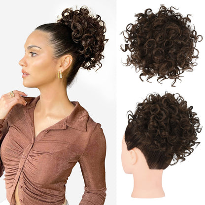 🔥Hot Sale 14.99🔥Elastic Drawstring Loose Short Curly Bun（50% OFF）