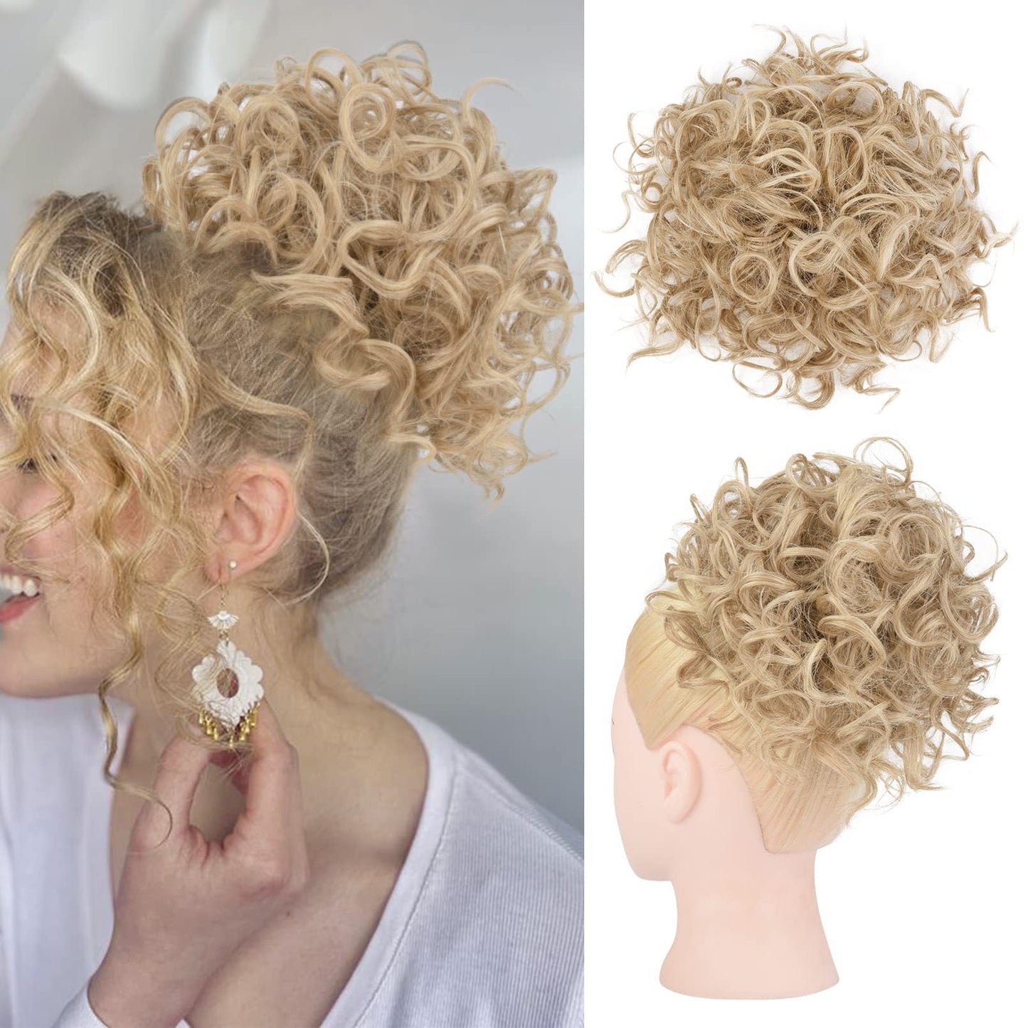 🔥Hot Sale 14.99🔥Elastic Drawstring Loose Short Curly Bun（50% OFF）