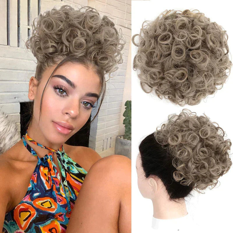 🔥Hot Sale 14.99🔥Elastic Drawstring Loose Short Curly Bun（50% OFF）