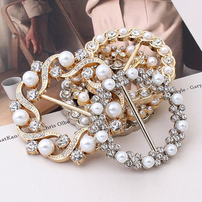 Classic All-match Pearl Rhinestone Buckles