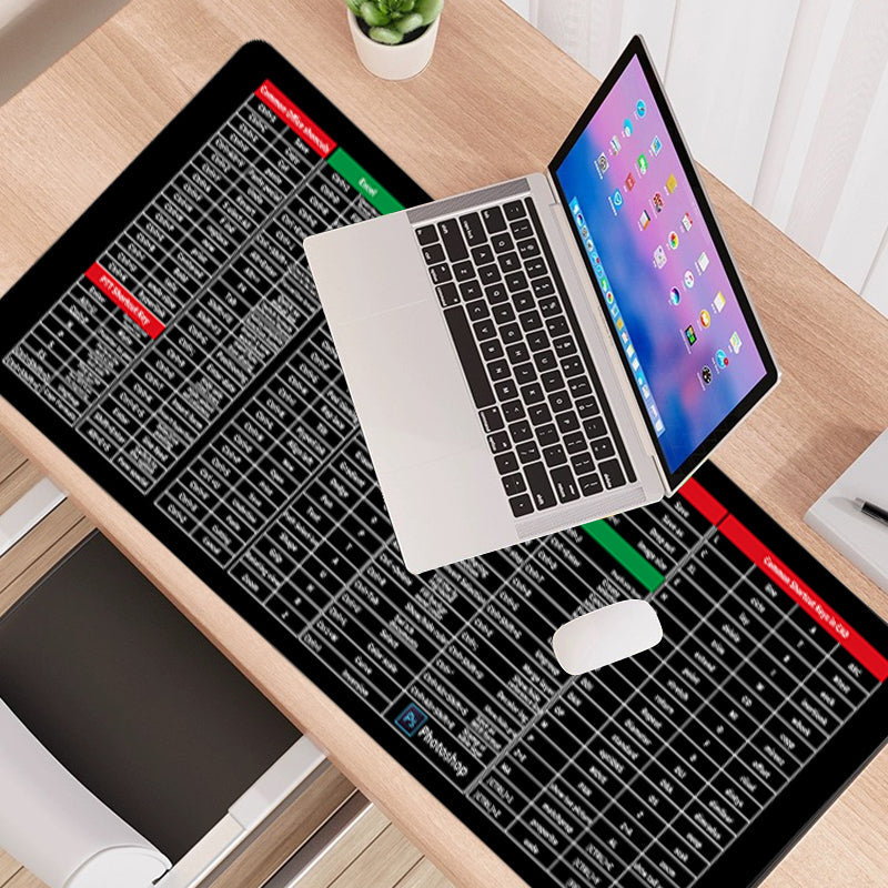 Quick Key Super Large Anti-slip Keyboard Pad - with Office Software Shortcuts Pattern