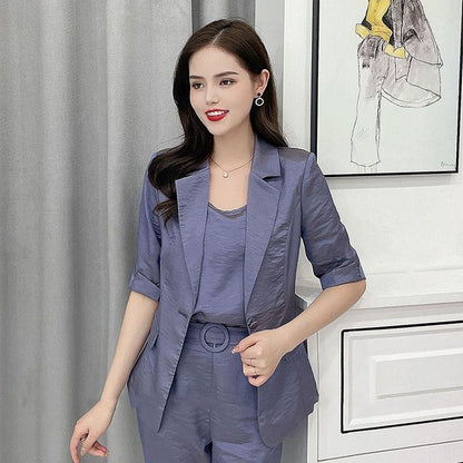 Women’s Fashion Casual Business 3-piece Set (Blazer+Camisole+Pants)