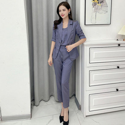 Women’s Fashion Casual Business 3-piece Set (Blazer+Camisole+Pants)