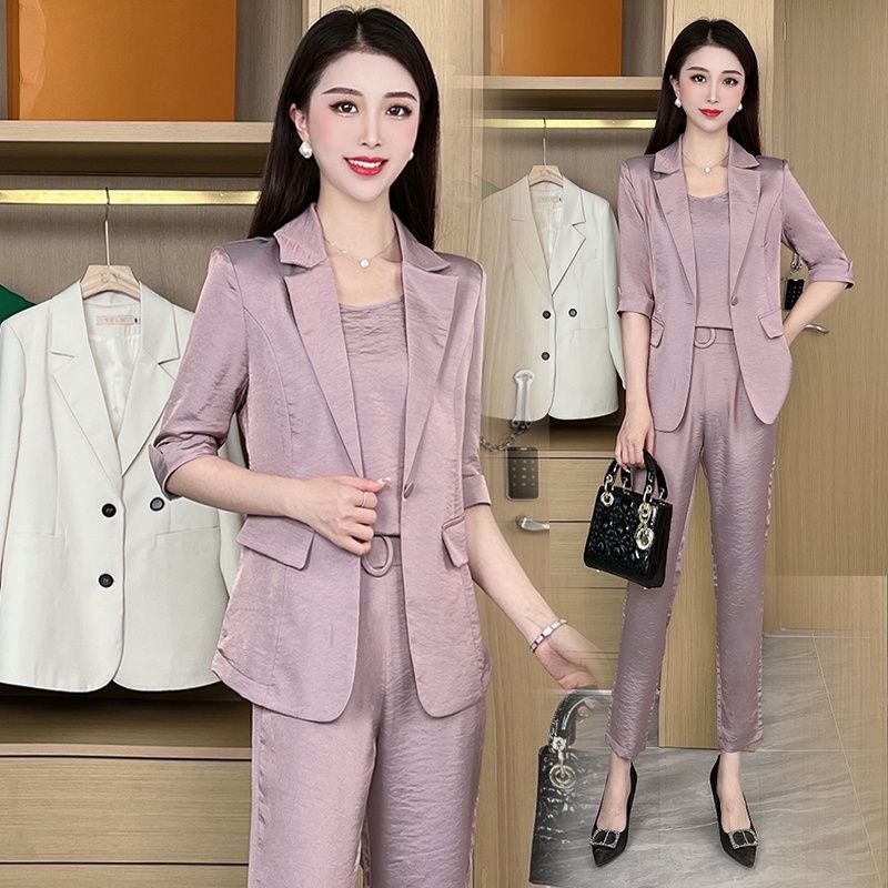 Women’s Fashion Casual Business 3-piece Set (Blazer+Camisole+Pants)