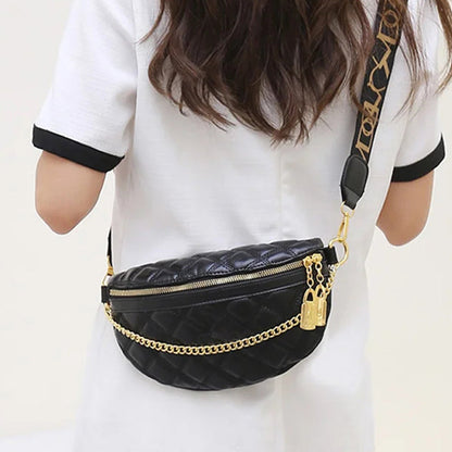 Fashion Elegant Waist Crossbody Checker Bag