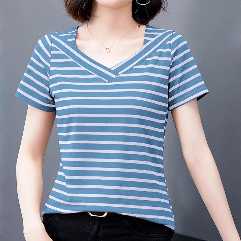 Summer Women’s Simple Striped Classic T-Shirt