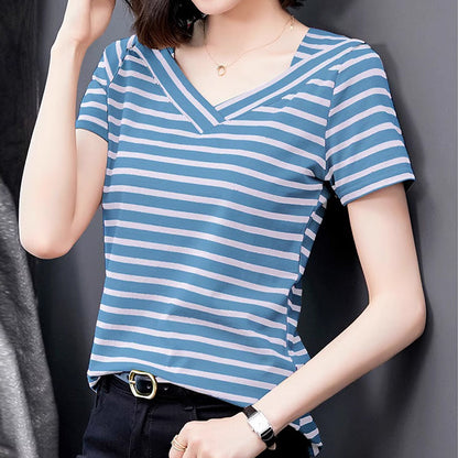 Summer Women’s Simple Striped Classic T-Shirt