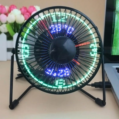 TEMPERATURE LED CLOCK LIGHT USB FAN