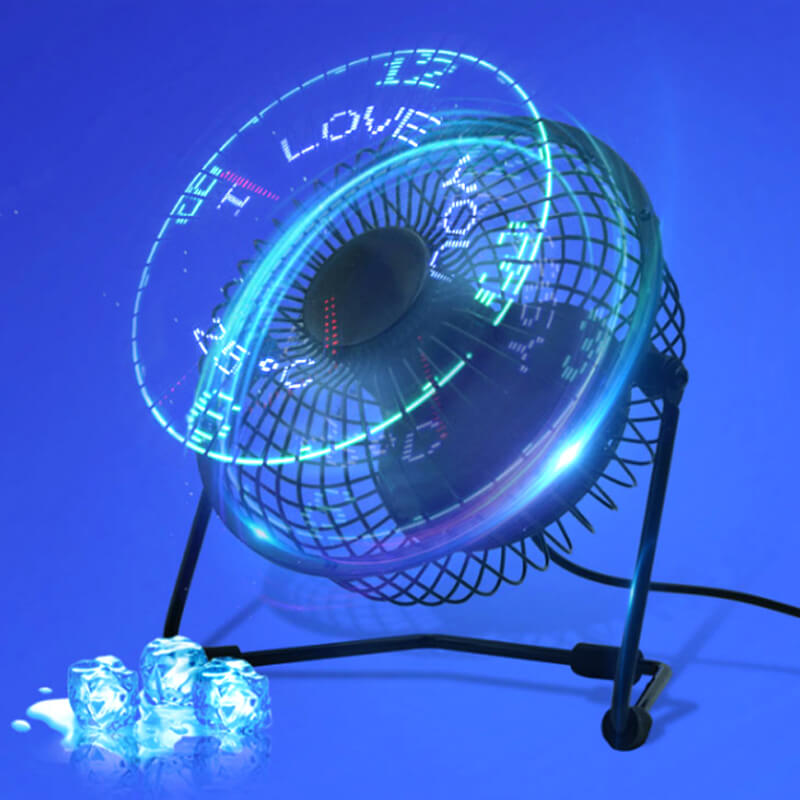 TEMPERATURE LED CLOCK LIGHT USB FAN