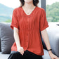 Women's V Neck Short Sleeve Top（50% OFF）