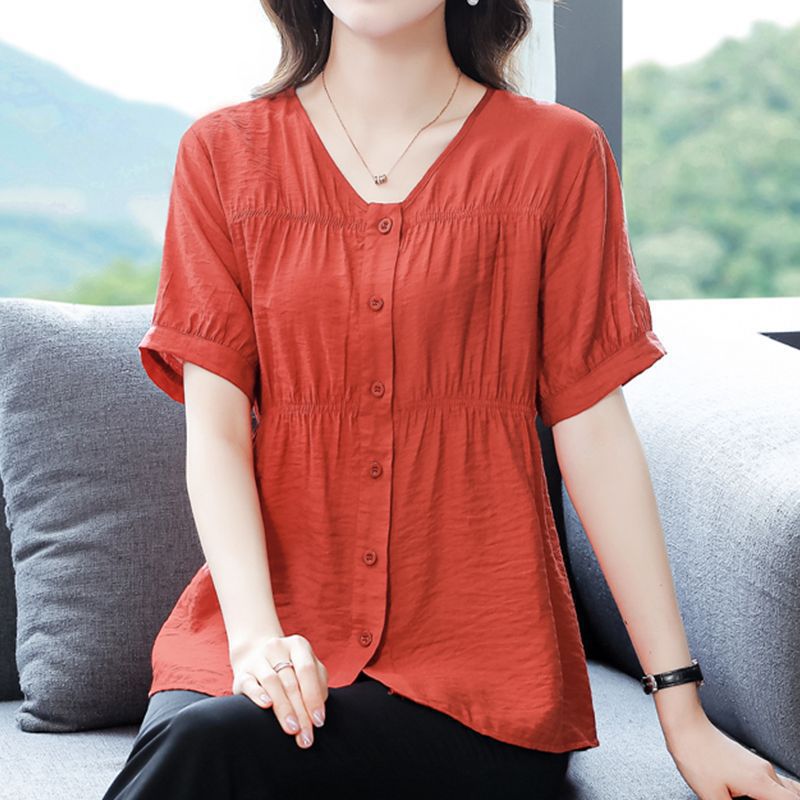 Women's V Neck Short Sleeve Top（50% OFF）