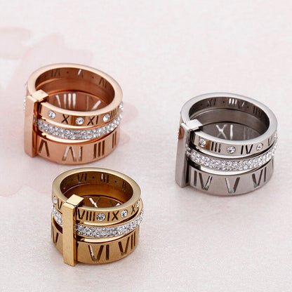 3 in 1 Roman Numeral Spinner Ring（50% OFF）