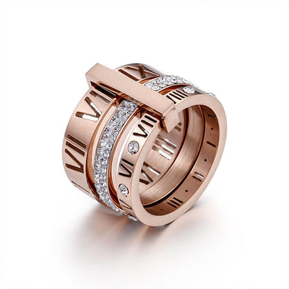 3 in 1 Roman Numeral Spinner Ring（50% OFF）