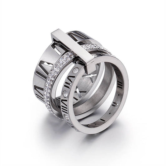 3 in 1 Roman Numeral Spinner Ring（50% OFF）