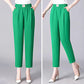 Women's Solid Elastic High Waist Tapered Pants