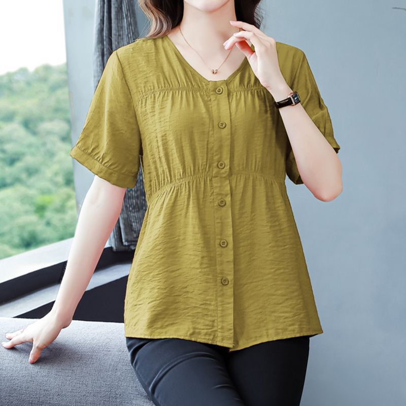 Women's V Neck Short Sleeve Top（50% OFF）