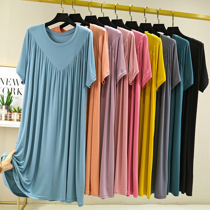 Super Soft Comfortable Short Sleeve Loose Pajama Dress