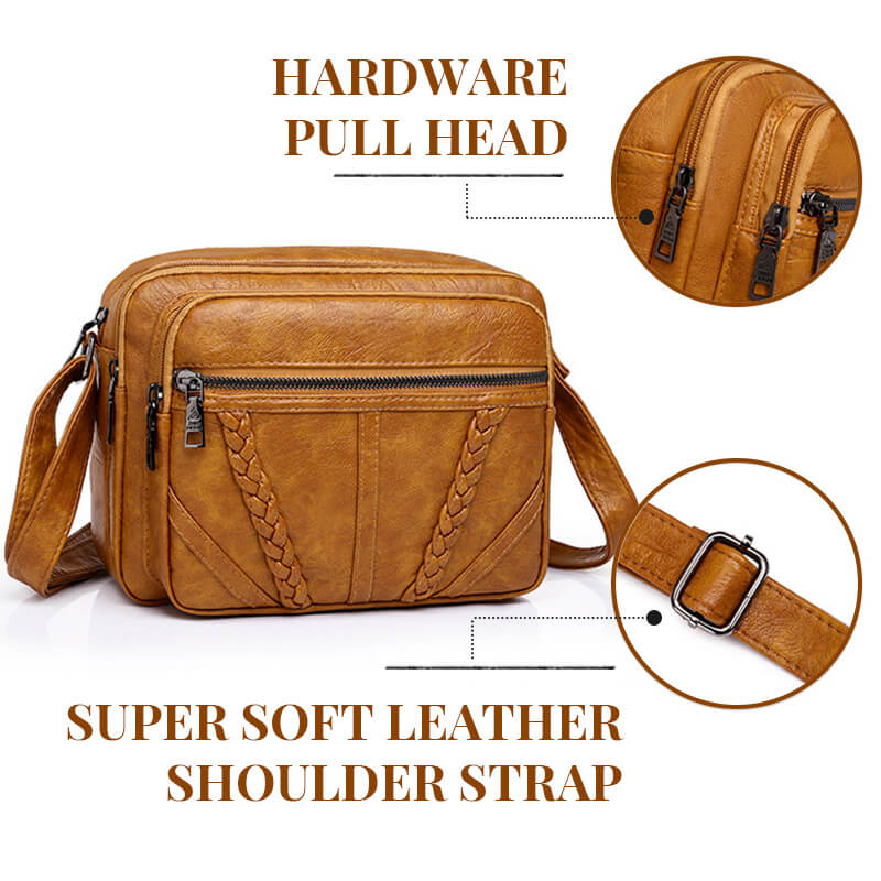 Fashionable Soft Leather Square Shoulder Bag