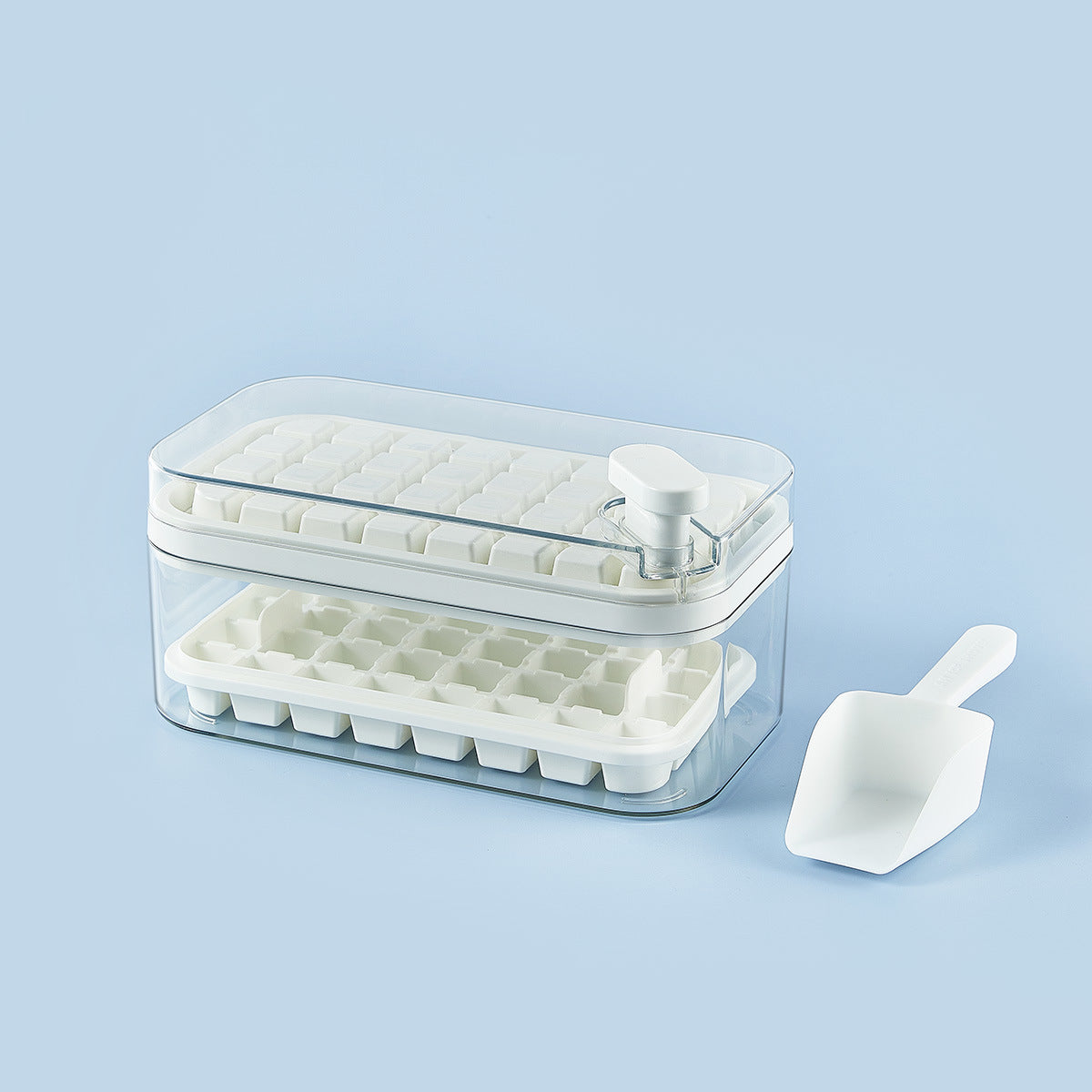 Food Grade Button Type Ice Mold and Ice Storage Box (Comes with an ice shovel)