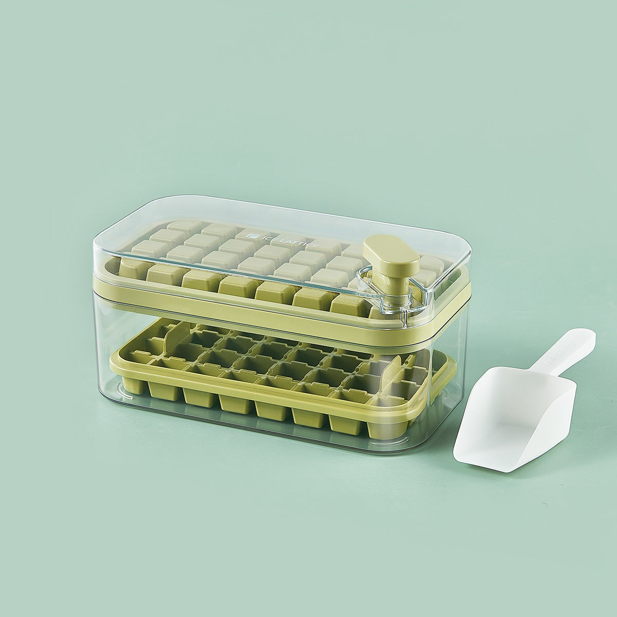 Food Grade Button Type Ice Mold and Ice Storage Box (Comes with an ice shovel)