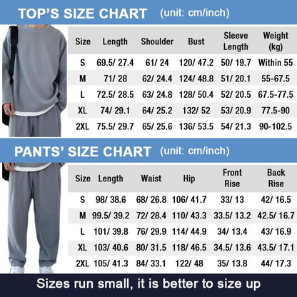 Men’s Loose Fashionable Long Sleeve 2-piece Set（50% OFF）