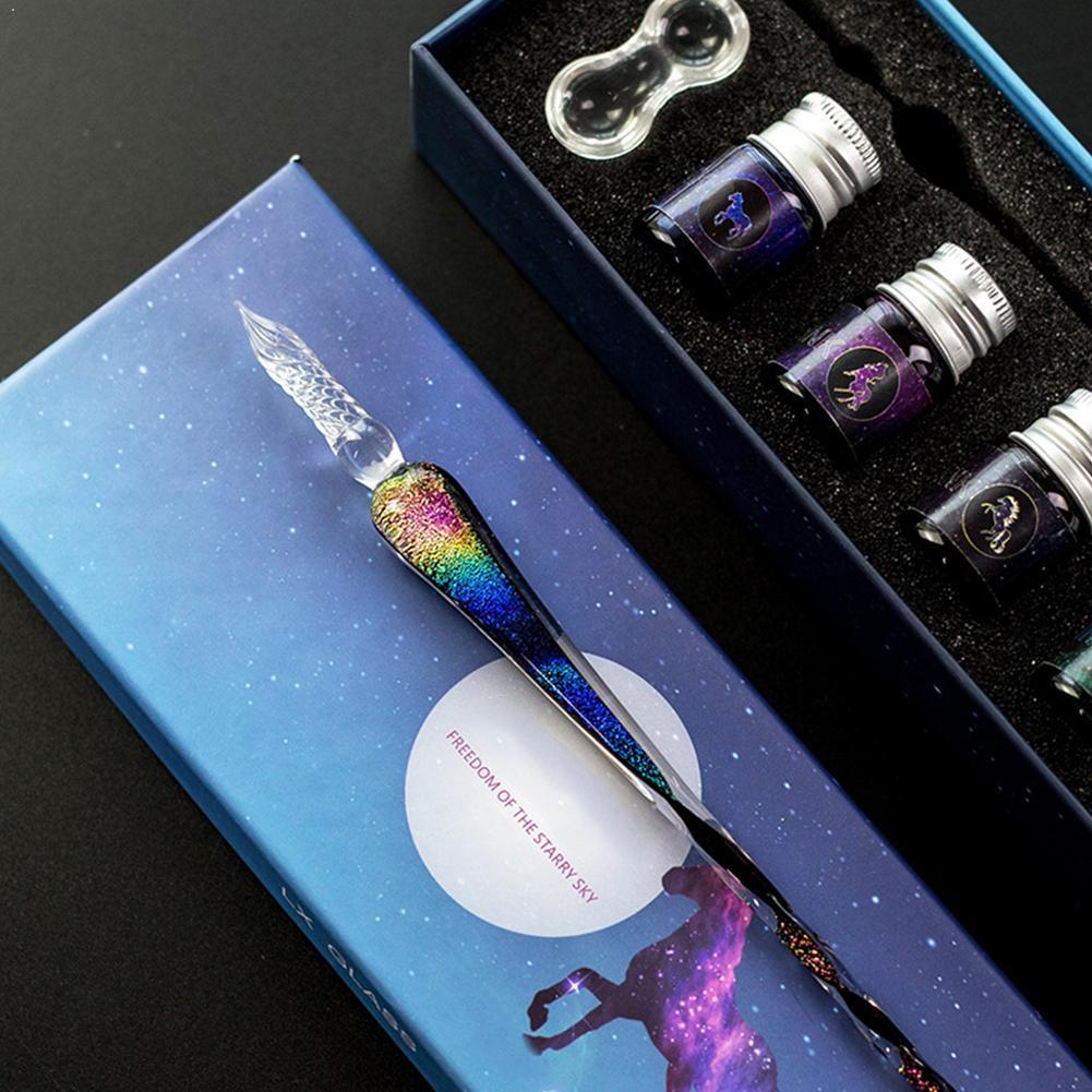 2023 Calligraphy Glass Dip Pen Ink Set（50% OFF）