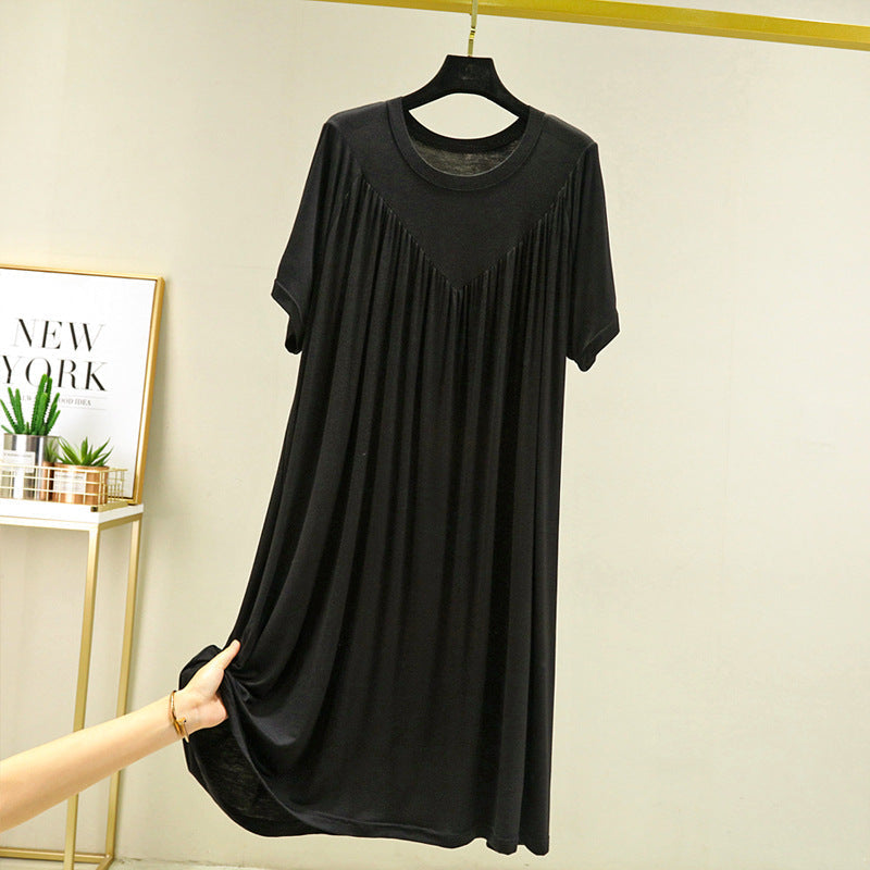 Super Soft Comfortable Short Sleeve Loose Pajama Dress