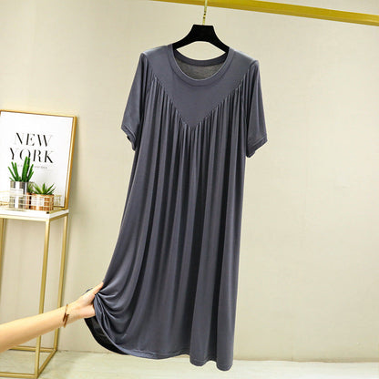 Super Soft Comfortable Short Sleeve Loose Pajama Dress