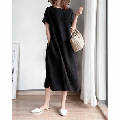 Loose Cotton And Linen Dress!（50% OFF）