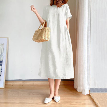 Loose Cotton And Linen Dress!（50% OFF）