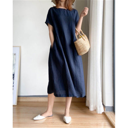 Loose Cotton And Linen Dress!（50% OFF）