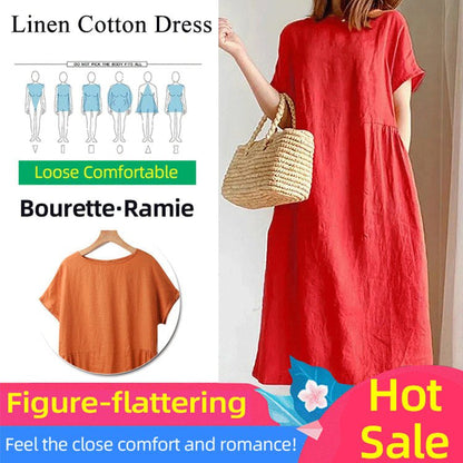 Loose Cotton And Linen Dress!（50% OFF）