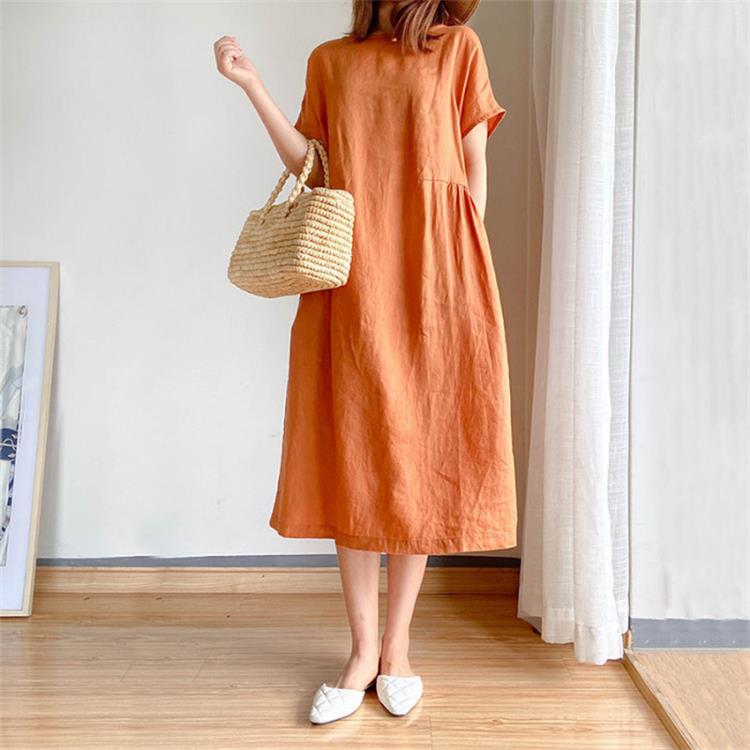 Loose Cotton And Linen Dress!（50% OFF）