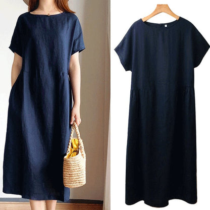 Loose Cotton And Linen Dress!（50% OFF）