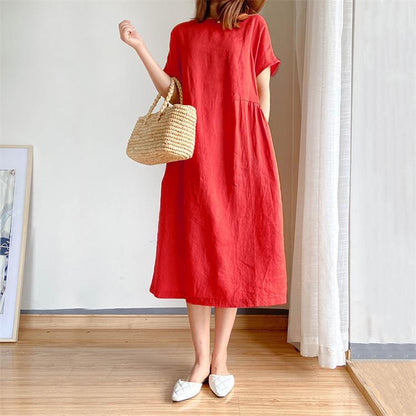 Loose Cotton And Linen Dress!（50% OFF）