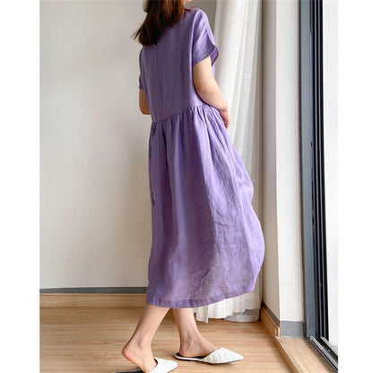 Loose Cotton And Linen Dress!（50% OFF）