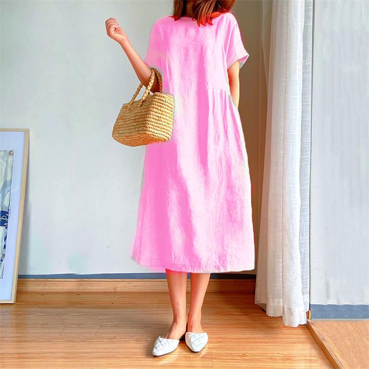 Loose Cotton And Linen Dress!（50% OFF）